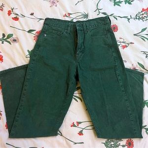 American Eagle High Waisted Forest Green Corduroy Pants